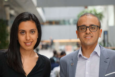 PhD Student Roxanne Oshidari (pictured left) with Prof. Karim Mekhail 