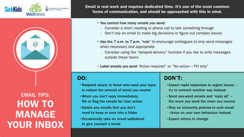 email tips which are summarised on the page