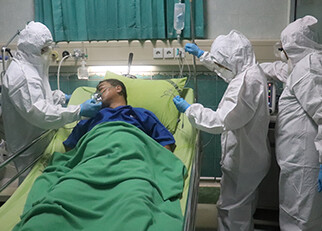 A patient being treated in hospital
